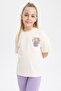 Girl's Relax Fit Back Printed Short Sleeve T-Shirt Z7737a623sm