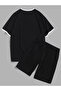 Unisex white piped duz black shorts suit - 4