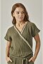 MUSLIN CROWACE COLLAR SLIT WOMEN'S JUMPSUIT - 4