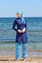 Loose Design Closed Hijab Swimsuit with Scarf 3361 - 4
