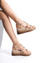 Women's Wedge Heeled Platform Sandals White - 6