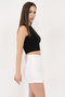 Women's White Double Slit Shorts Skirt - 3