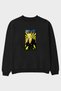Sanji 4 Front Printed Black Oversize Sweatshirt Men's Women's Crew Neck