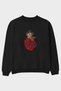 Sweet Dream Front Printed Black Oversize Sweatshirt Men's Women's Crew Neck