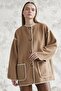Alira Scarf Stitched Jacket - Camel - 3