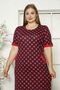 Polka Dot Pocket Ribbed Short Sleeve Combed Modal Plus Size Cotton Dress - 4