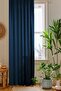 Navy Blue Honeycomb Velvet Textured Island Background Curtain with Flat Stitching Extraforce Gathering 1st Class Quality - 2