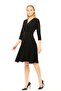 Women's Pleated Double Breasted Collar Dress - 3