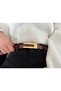 Design Thin Tan Women's Belt with Gold Buckle, Coat Belt, Shirt Belt, Dress Belt - 7