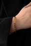 Steel Thin Cuff Bracelet with Roman Numbers and Stones Gold 18cm - 5