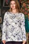 23105 Large Size Women's Pajama Set-indigo - 2