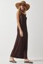 Women's Plum Strap Summer Pleated Dress DZ00116 - 2