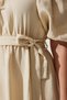 Women's Cream Carmen Collar Belted Summer Muslin Dress MX00157 - 5