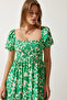 Women's Green Floral Patterned Summer Viscose Dress CI00079 - 4