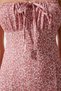 Women's Dust Rose White Floral Slit Summer Knit Dress CI00029 - 4