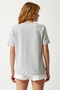 Women's Gray Crew Neck Embroidered Knitted T-Shirt CR00425 - 6
