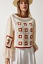 Women's Cream Embroidered Woven Blouse ES00157 - 4