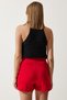 Women's Red Asymmetrical Detail Knitted Shorts Skirt UB00225 - 5