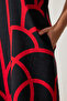 Women's Black Red Patterned Summer Bell Dress BV00053 - 4