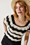 Women's Black Cream Openwork Knitwear Blouse YU00012 - 3