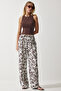 Women Regular Fit Allover Print Wide Leg Pants, Multicolor - 3