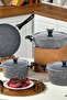Mastercook 7-Piece Granite Cookware Set Gray - 2
