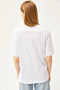 Women's Ecru Hand Heart Printed Comfortable Fit T-Shirt TSH-19000781 - 6
