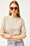 Women's Beige Modal Buttoned Soft Textured Crop Blouse BLZ-19002531 - 2