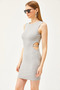 Women's Gray Side Cut Out Detailed Lycra Mini Dress ELB-19001815 - 3