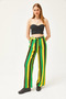 Women's Chain Yellow Patterned Woven Viscose Palazzo Pants PNT-19000264 - 3