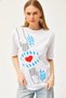 Women's Ecru Hand Heart Printed Comfortable Fit T-Shirt TSH-19000781 - 5