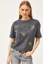 Women's Smoked Eye Printed Foam Detailed T-Shirt TSH-19000770 - 3