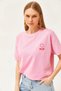 Women's Pink Mom Embroidered 2 Thread Oversize T-Shirt TSH-19000785 - 3