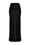 Siyah Saten Balık Shape Maxi Boy Dokuma Etek TWOSS24ET00120 - 6