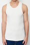 White Slim/Narrow Cut Corduroy Basic Sleeveless T-Shirt/Singlet Tmnss24Al00006 - 4