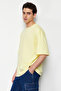 Yellow Oversized /Wide Cut 100% T-Shirt Tmnss22Ts0318 - 5