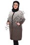 Leopard Patterned Large Size Knitwear Jacket with Pockets - 4