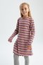 Girl's Striped Long Sleeve Ribbed Camisole Dress Z1234a622wn - 3