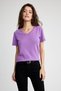 Slim Fit V-Neck Short Sleeve T-Shirt I1080az23sm - 3