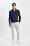 Regular Fit Straight Leg Gabardine Chino Canvas Trousers T1052az23sp - 6