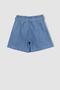 Flexible Waisted Belted Girl's Jean Shorts - Paperbag T3319a623sm - 8