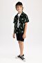 Boy's Oversize Fit Viscose Short Sleeve Shirt Z1043a623hs - 2