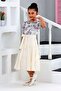 BOW TIE WITH RUFFLE COLLAR CHIFFON BOTTOM CREPE DRESS - 4