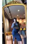 Slit Gathered Polyester Knitted Imported Fabric Skirt