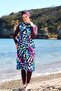 Digital Printed Long Gilet Model Closed Hijab Swimsuit 3484 - 5