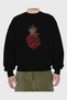 Sweet Dream Front Printed Black Oversize Sweatshirt Men's Women's Crew Neck - 2
