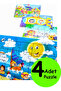4 Pieces Children's Educational Puzzle Children's Puzzle - 30 Pieces Colorful Adventure Time