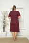 Polka Dot Pocket Ribbed Short Sleeve Combed Modal Plus Size Cotton Dress - 5