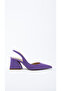 DOYLE PURPLE SHINY OPEN BACK HEEL SHOES