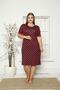 Polka Dot Pocket Ribbed Short Sleeve Combed Modal Plus Size Cotton Dress - 2